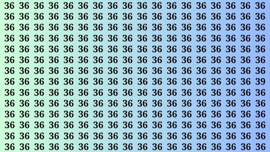 Observation Brain Test: If you have Eagle Eyes Find the number 39 among 36 in 10 Secs
