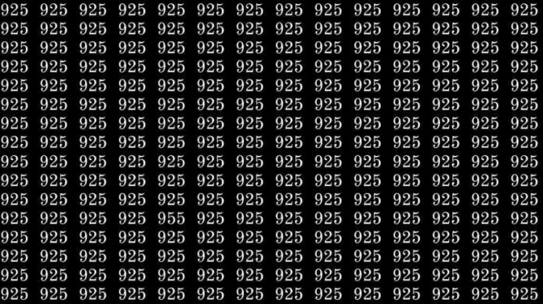 Optical Illusion Test: If you have Sharp Eyes find the number 955 among 925 in 8 Seconds?