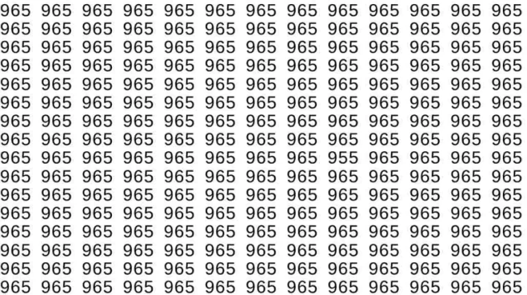 Optical Illusion: If you have Sharp Eyes find the number 955 among 965 in 7 Seconds?