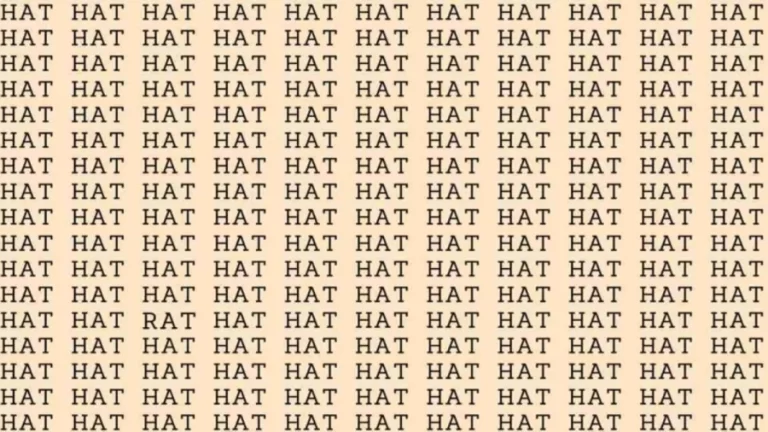 Observation Skills Test: If you have Eagle Eyes find the Word Rat among Hat in 10 Secs