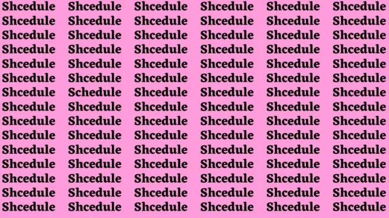 Observation Brain Test: If you have Eagle Eyes Find the word Schedule in 15 Secs