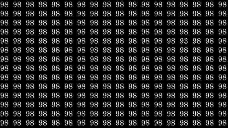 Optical Illusion Test: If you have Sharp Eyes Find the number 93 among 98 in 8 Seconds?