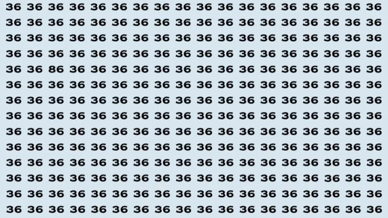 Observation Brain Test: If you have Eagle Eyes Find the Number 86 among 36 in 15 Secs