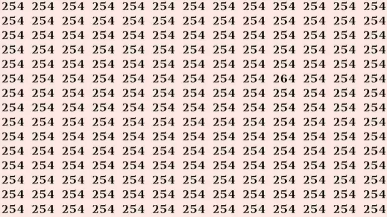 Optical Illusion Brain Test: If you have Eagle Eyes Find the number 264 among 254 in 7 Seconds?