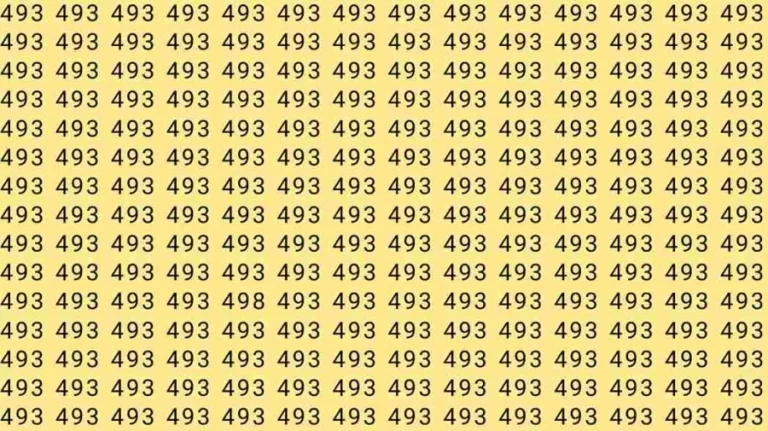 Observation Skills Test: If you have Sharp Eyes find the number 498 among 493 in 12 Seconds?