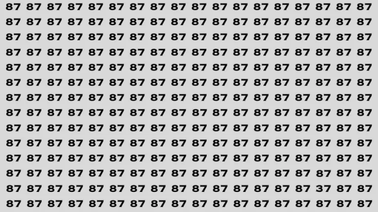 Brain Test: If you have Eagle Eyes Find the Number 37 among 87 in 15 Secs