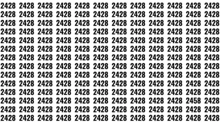 Observation Skills Test: If you have Eagle Eyes Find the number 2458 among 2428 in 6 Seconds?