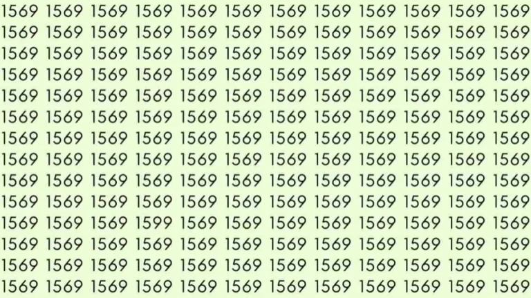 Optical Illusion Brain Test: If you have Sharp Eyes Find the number 1599 among 1569 in 7 Seconds?