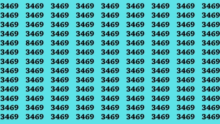 Observation Brain Test: If you have Keen Eyes Find the Number 8469 among 3469 in 15 Secs