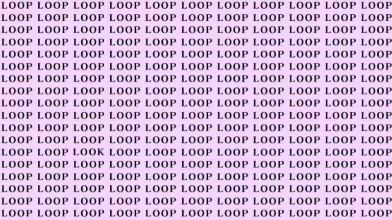 Optical Illusion Brain Test: If you have Eagle Eyes find the Word Look among Loop in 08 Secs