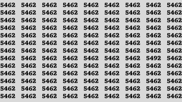 Observation Brain Test: If you have Sharp Eyes Find the number 5492 among 5462 in 20 Secs