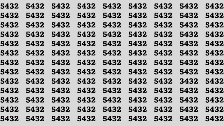 Observation Brain Test: If you have Hawk Eyes Find the Number 3432 among 5432 in 15 Secs