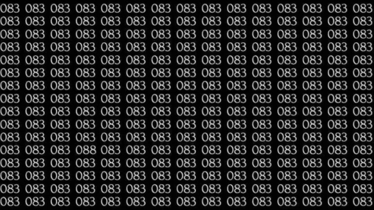 Optical Illusion: If you have Sharp Eyes Find the number 088 among 083 in 7 Seconds?