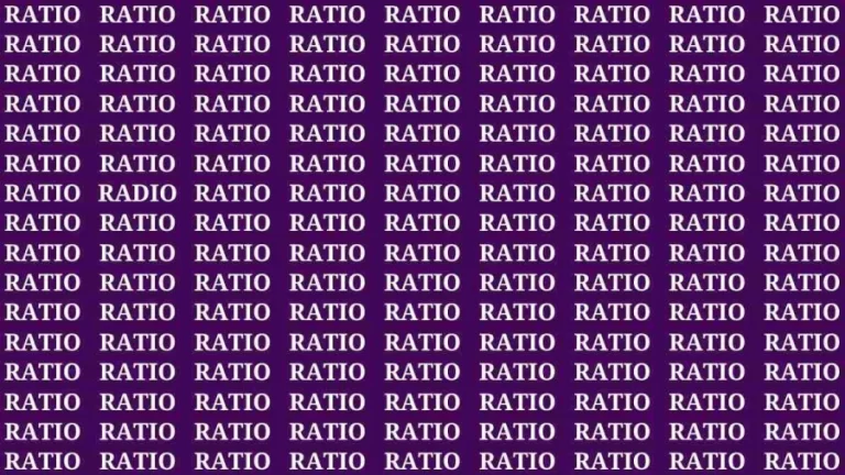 Observation Brain Test: If you have Sharp Eyes Find the Word Ratio in 15 Secs