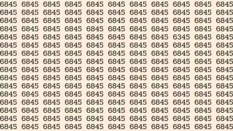 Observation Skills Test: If you have Eagle Eyes Find the number 6345 among 6845 in 12 Seconds?