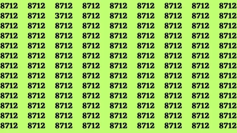 Observation Brain Test: If you have Hawk Eyes Find the Number 3712 among 8712 in 15 Secs