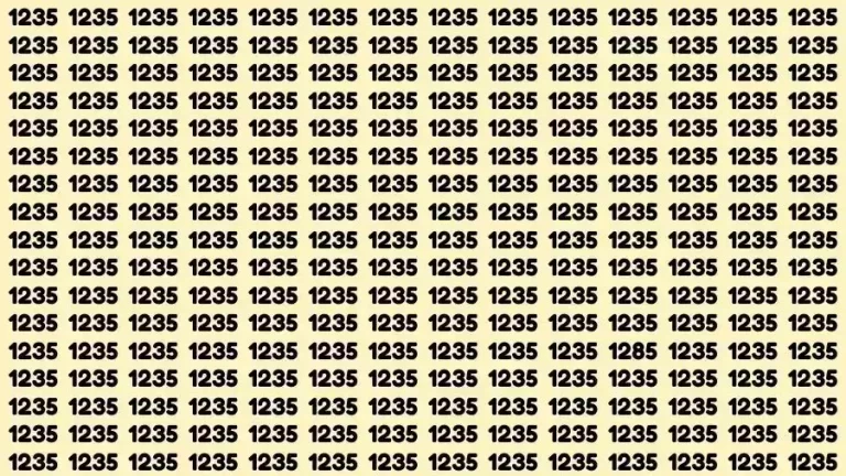 Observation Brain Test: If you have Sharp Eyes Find the Number 1285 among 1235 in 10 Secs