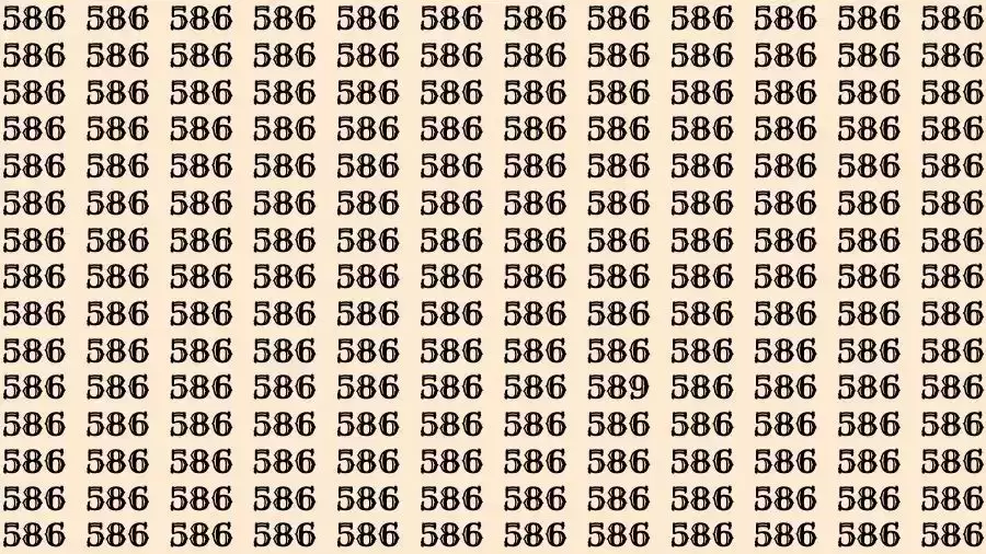 Observation Skills Test: If you have Sharp Eyes Find the number 589 among 586 in 7 Seconds?