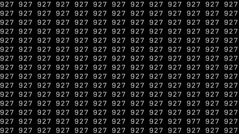 Optical Illusion Test: If you have Sharp Eyes Find the number 977 among 927 in 8 Seconds?