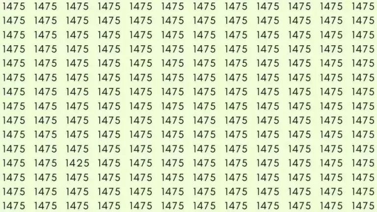 Optical Illusion Brain Test: If you have Sharp Eyes Find the number 1425 among 1475 in 12 Seconds?