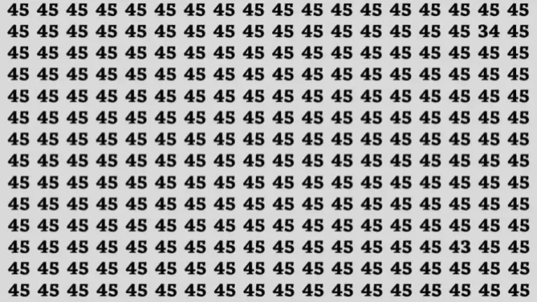 Optical Illusion Brain Test: If you have Keen Eyes Find the Number 43 among 45 in 12 Secs