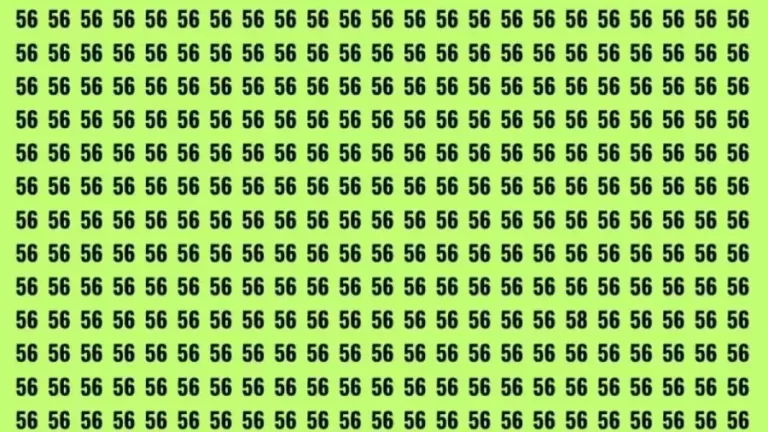 Observation Brain Test: If you have Sharp Eyes Find the Number 58 among 56 in 12 Secs