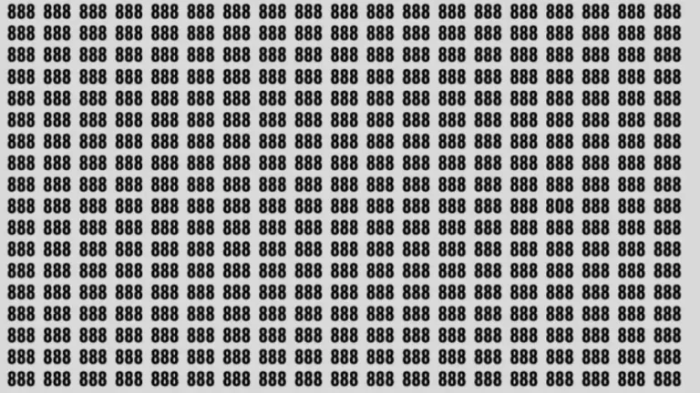 Observation Brain Test: If you have Sharp Eyes Find the Number 808 among 888 in 10 Secs