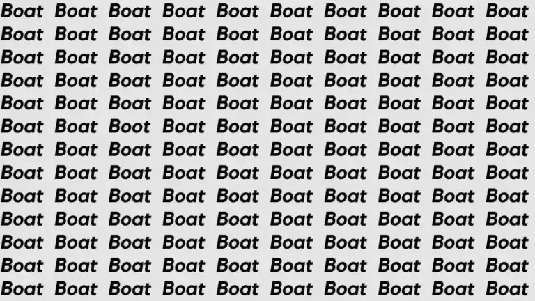 Observation Skills Test: If you have Sharp Eyes find the Word Boot among Boat in 15 Secs