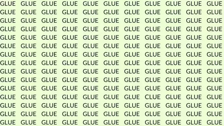 Observation Skills Test: If you have Eagle Eyes find the Word Clue among Glue in 12 Seconds