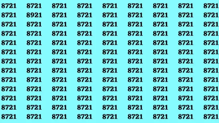 Observation Brain Test: If you have Keen Eyes Find the Number 8921 among 8721 in 15 Secs