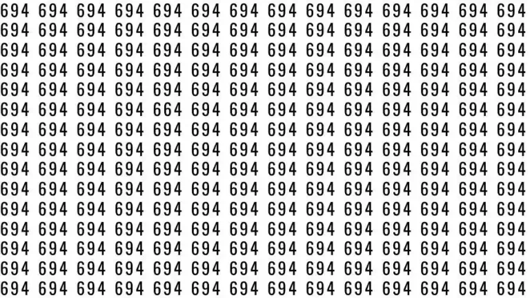 Optical Illusion Brain Test: If you have Eagle Eyes Find the number 664 among 694 in 12 Seconds?