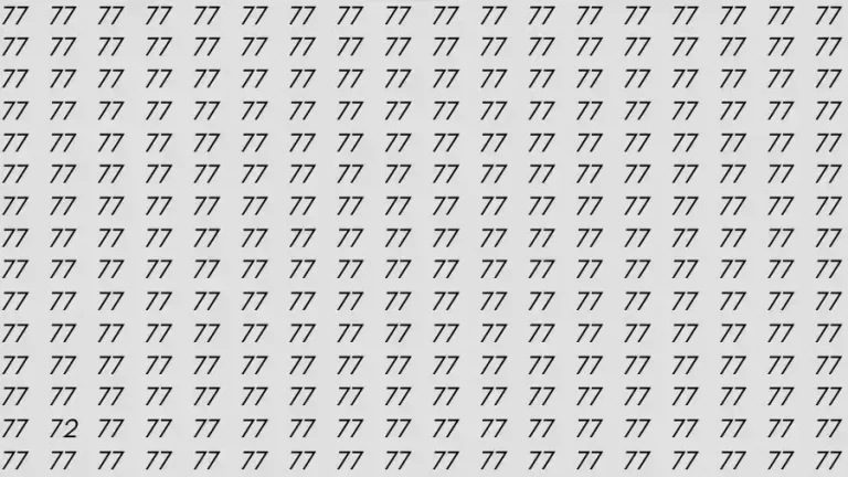 Observation Skills Test: If you have Eagle Eyes Find the number 72 among 77 in 10 Seconds?