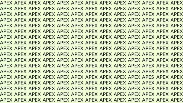 Optical Illusion Brain Teaser: If you have Sharp Eyes find the Word Apes among Apex in 12 Secs