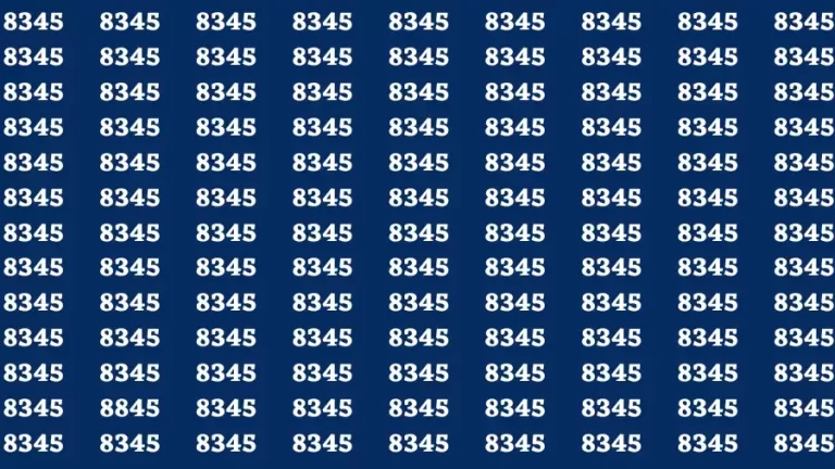 Observation Brain Test: If you have Keen Eyes Find the Number 8845 among 8345 in 15 Secs