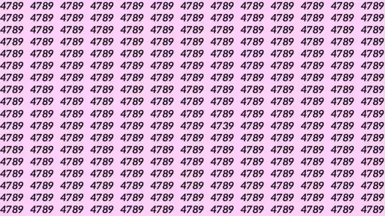 Optical Illusion Brain Test: If you have Eagle Eyes Find the number 4739 among 4789 in 15 Seconds?