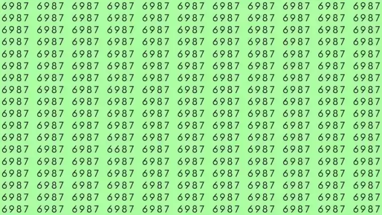 Optical Illusion Brain Test: If you have Eagle Eyes Find the number 6687 among 6987 in 12 Seconds?