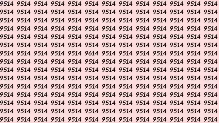 Observation Skills Test: If you have Eagle Eyes Find the number 9614 among 9514 in 16 Seconds?