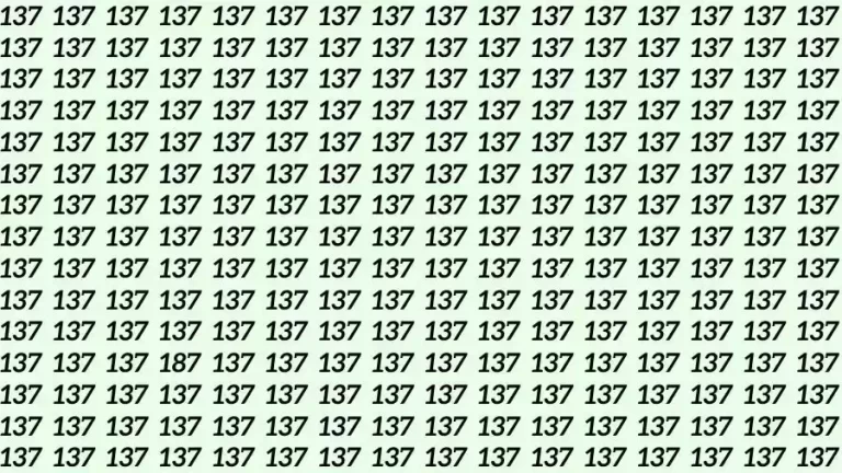 Optical Illusion Brain Test: If you have Sharp Eyes Find the number 187 among 137 in 12 Seconds?