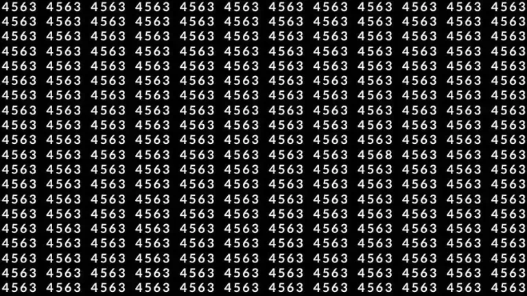 Optical Illusion Brain Test: If you have Eagle Eyes Find the number 4568 among 4563 in 12 Seconds?