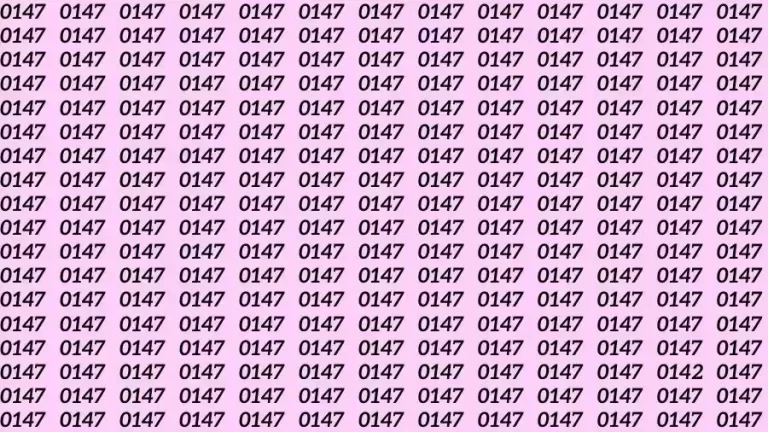 Optical Illusion Brain Test: If you have Sharp Eyes Find the number 0142 among 0147 in 12 Seconds?