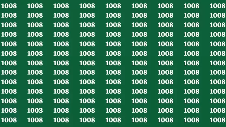 Observation Brain Test: If you have Keen Eyes Find the Number 1003 among 1008 in 15 Secs