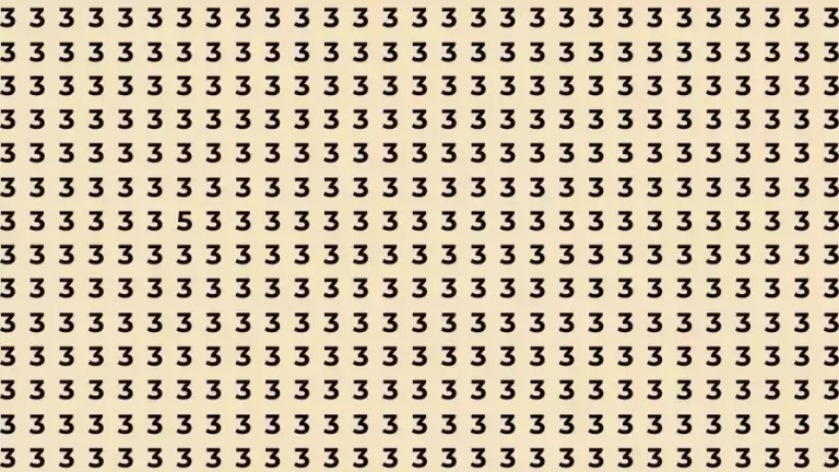 Observation Skills Test: If you have Eagle Eyes Find the number 5 among 3 in 15 Seconds?