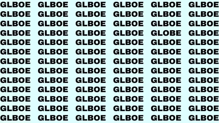 Observation Brain Test: If you have Hawk Eyes Find the word Globe in 15 Secs