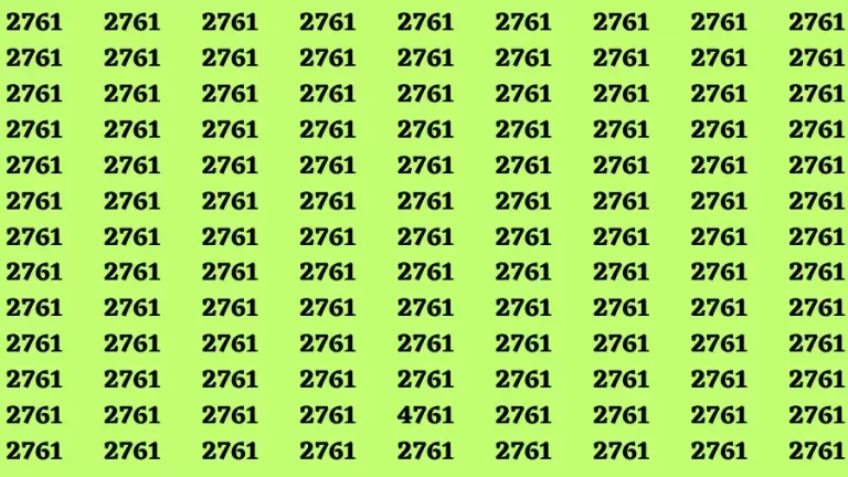 Observation Brain Test: If you have Eagle Eyes Find the number 4761 in 12 Secs