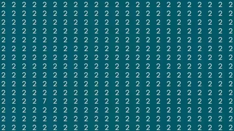 Observation Skill Test: If you have Sharp Eyes Find the number 7 among 2 in 12 Seconds?