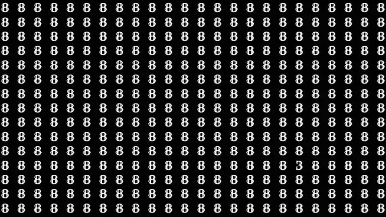 Observation Skill Test: If you have Eagle Eyes Find the number 3 among 8 in 15 Seconds?