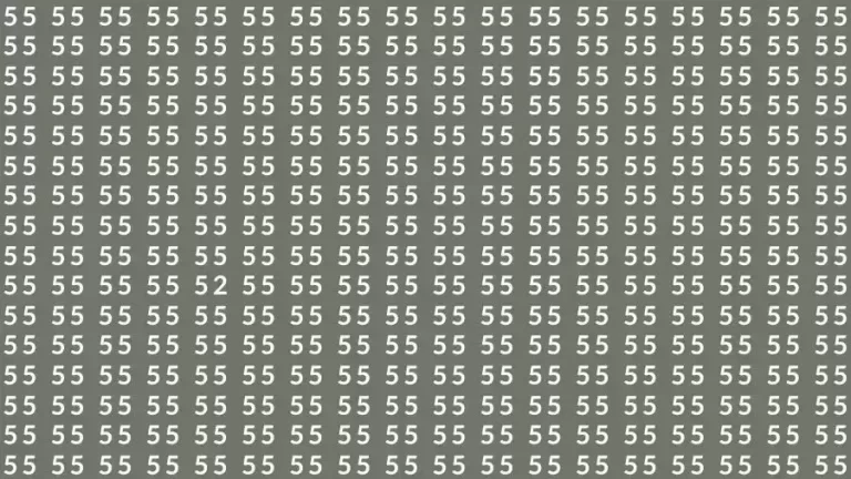 Observation Skill Test: If you have Eagle Eyes Find the number 52 among 55 in 10 Seconds?