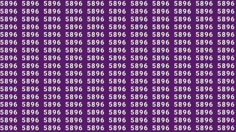 Observation Skill Test: If you have Eagle Eyes Find the number 5396 among 5896 in 12 Seconds?