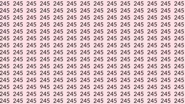 Optical Illusion Brain Test: If you have Eagle Eyes Find the number 945 among 245 in 15 Seconds?