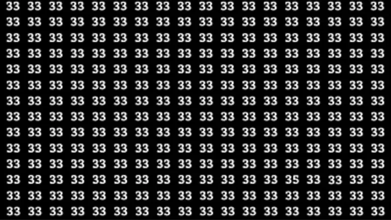 Observation Brain Out: If you have Sharp Eyes Find the number 35 among 33 in 20 Secs